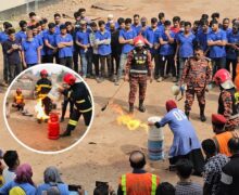 কর্মীদের সুরক্ষায় ট্রান্সক্রাফট লিমিটেডে ফায়ার সার্ভিসের মৌলিক প্রশিক্ষণ অনুষ্ঠিত